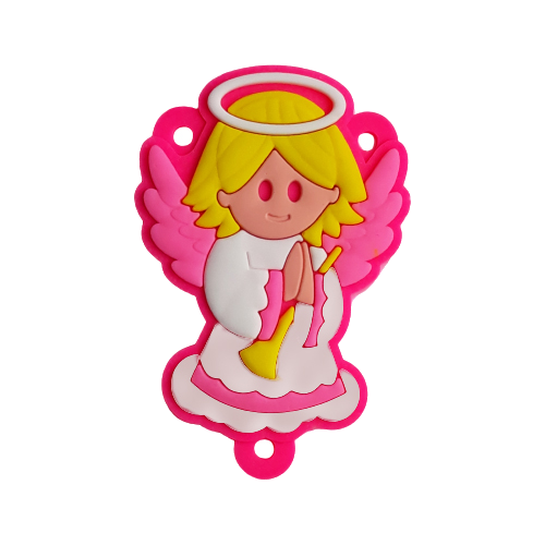 Chaveiro Entremeio Anjinho Rosa